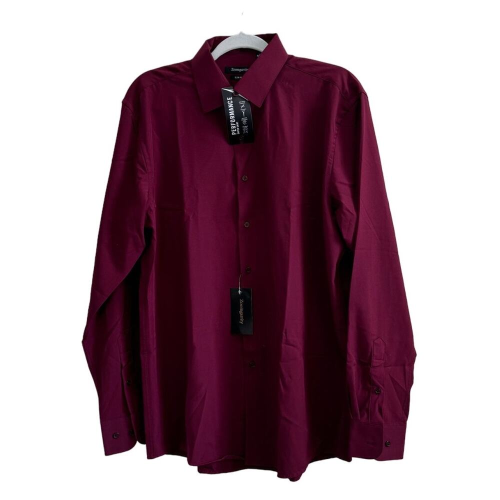 NWOT Men's Long Sleeve Button Up Slim Fit Dress Shirt Large